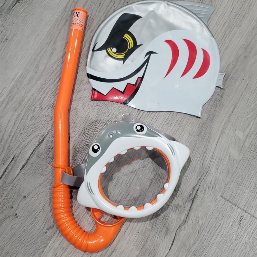Boy's Swimming Cap and Snorkel Accessories